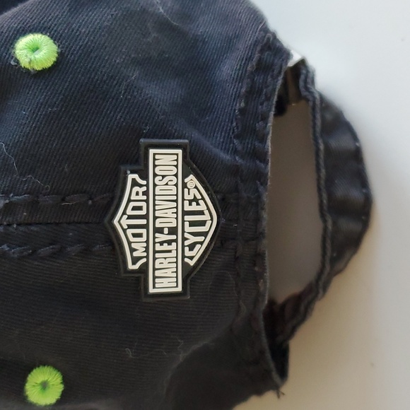 Harley Davidson Hat. Grand Turk HD adjustable cap Lime Green - Picture 4 of 6
